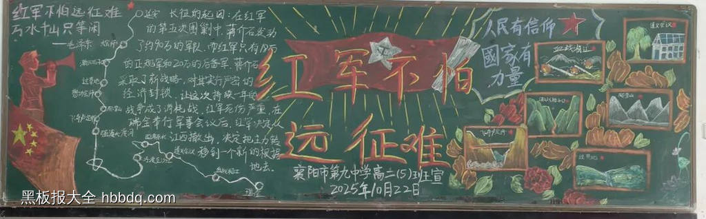 红军不怕远征难|红军长征胜利纪念日黑板报4张-第1张
