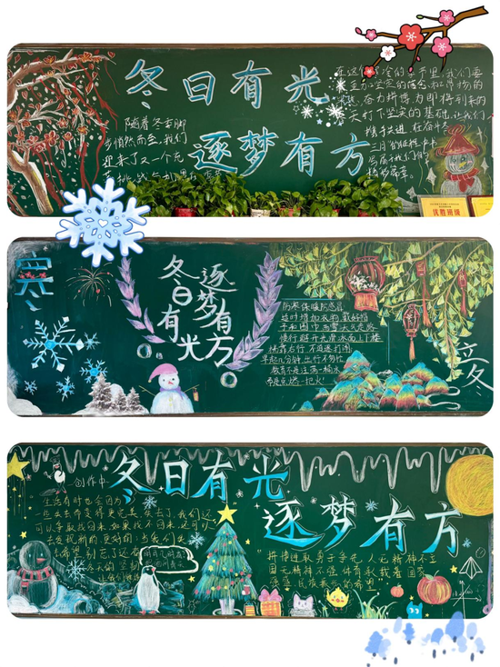 冬日有光，逐梦有方——初二年级初冬主题板报