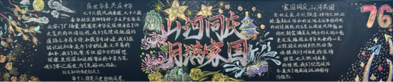 山河同庆月满家国黑板报
