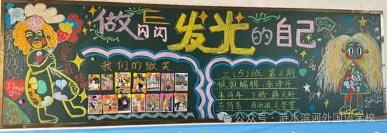 成长有彩，闪闪发光主题黑板报