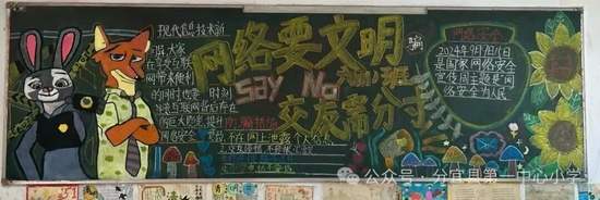 网络要文明主题黑板报