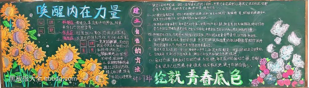 唤醒内心的力量，绘就青春底色粉笔画-第1张