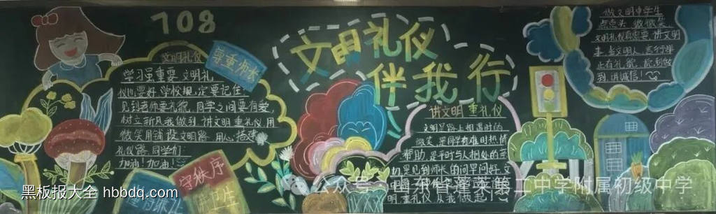 文明礼仪我先行主题黑板报-第1张