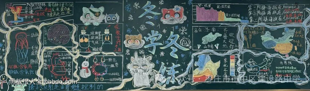 冬学冬练主题黑板报-第3张