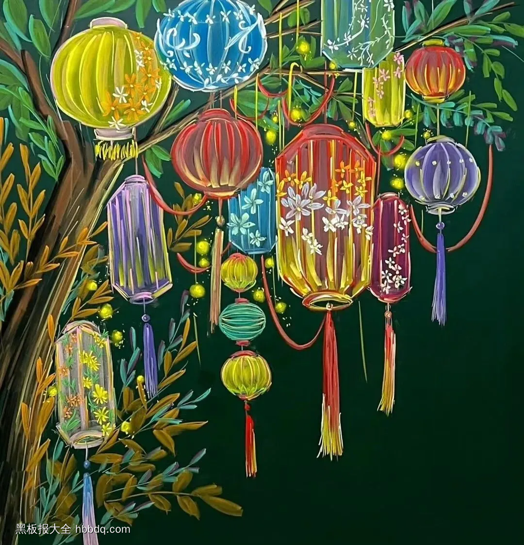 喜迎元旦，超美黑板报-第4张