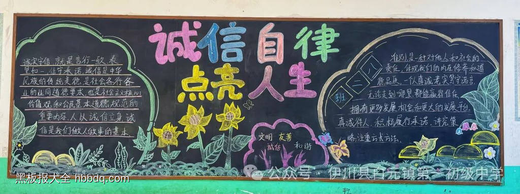 诚信自律主题黑板报-第1张