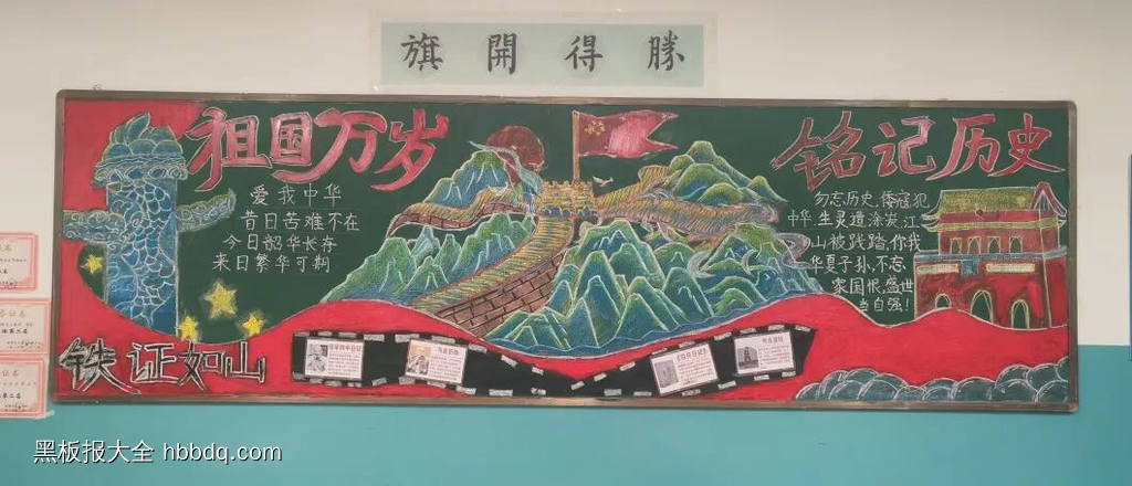 铭记历史，吾辈自强主题黑板报漂亮4张-第4张