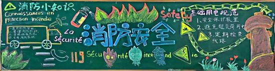 消防安全，平安校园主题黑板报
