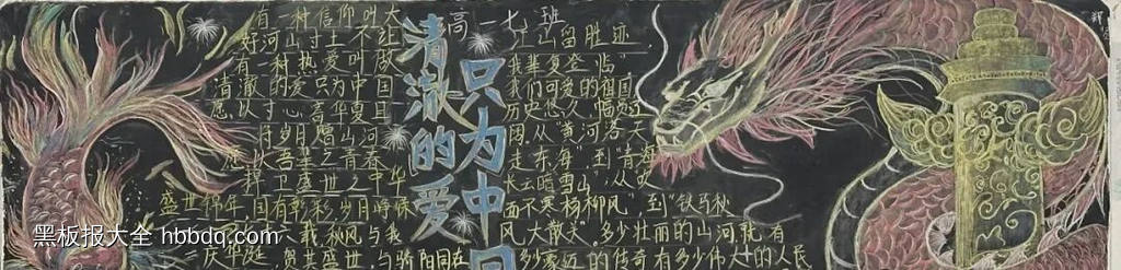 盛世华诞，不负韶华主题黑板报-第4张