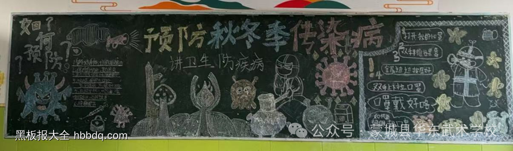 预防流感，健康相伴主题黑板报-第3张