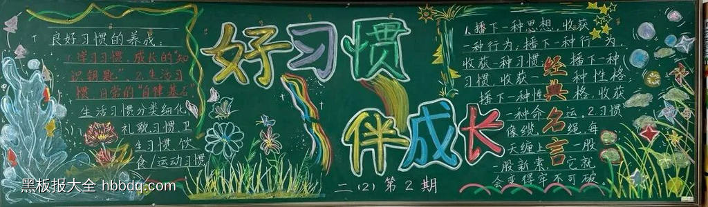 好习惯伴我成长主题黑板报-第1张