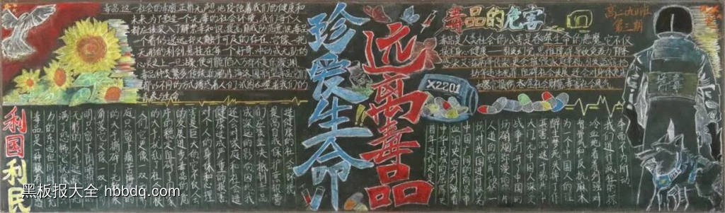 全民禁毒主题黑板报-第2张