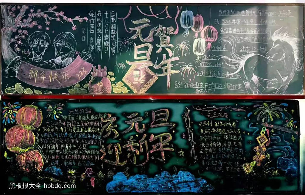 庆新年，迎元旦主题黑板报简单又好看4张-第4张