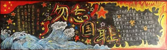 勿忘国耻主题黑板报简单又好看1张
