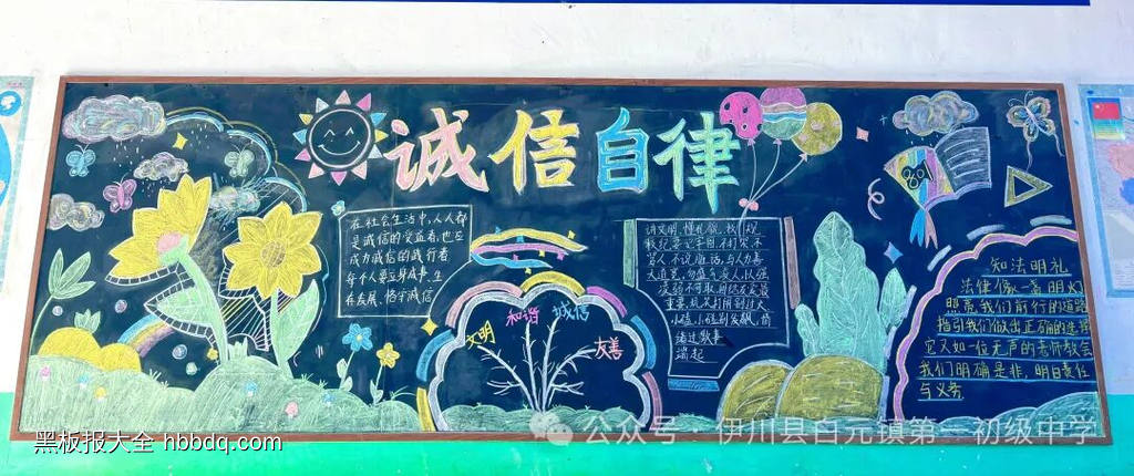 诚信自律主题黑板报-第2张