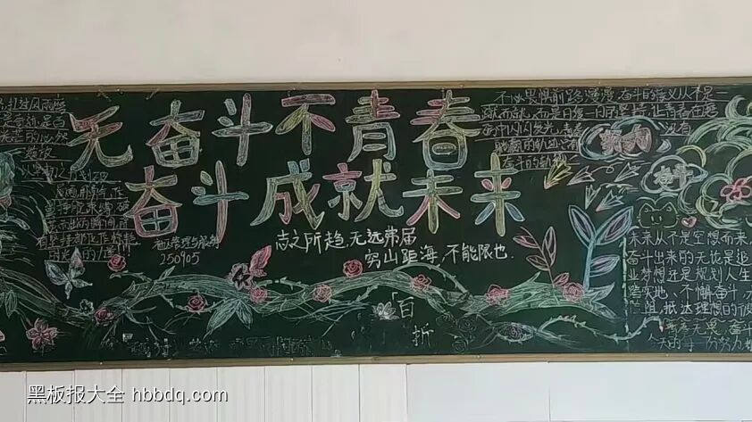 奋斗成就未来主题黑板报-第1张