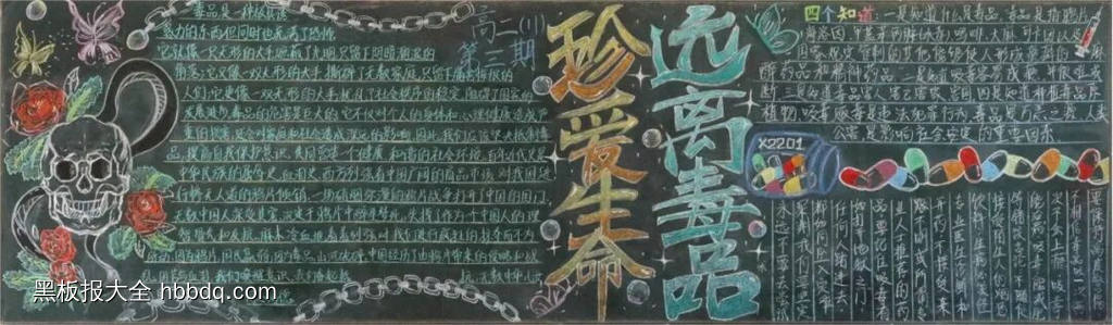 全民禁毒主题黑板报-第3张