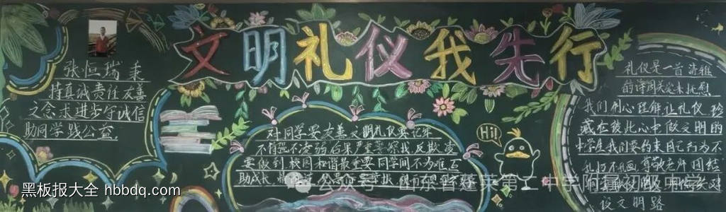 文明礼仪我先行主题黑板报-第3张