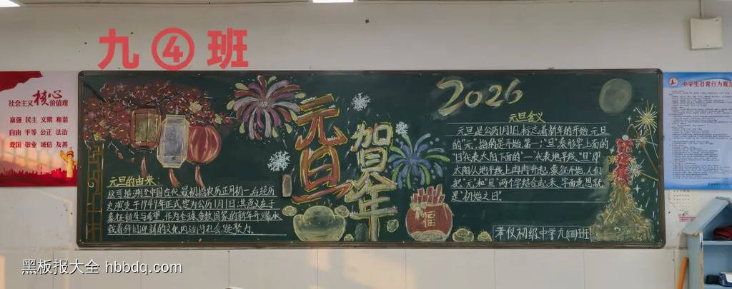 庆元旦主题黑板报简单又好画3张-第2张