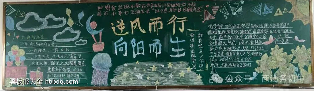 心向阳光主题黑板报简单又漂亮3张-第1张