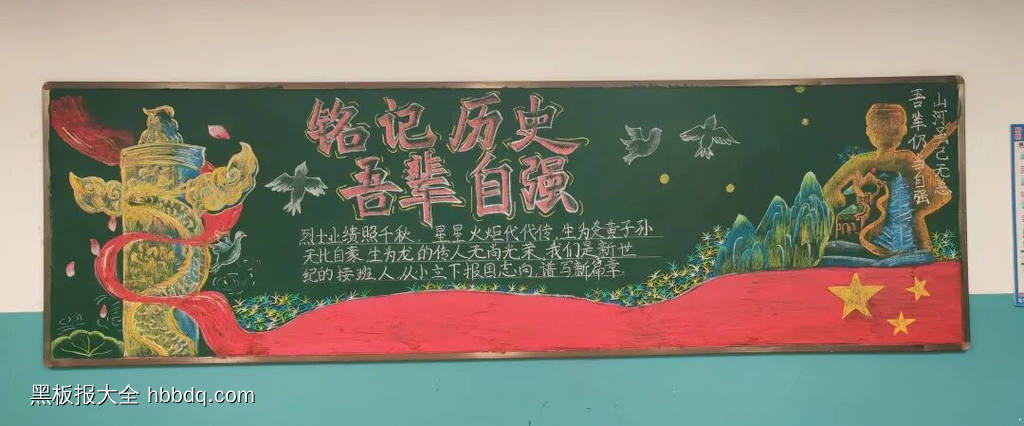 铭记历史，吾辈自强主题黑板报漂亮4张-第2张