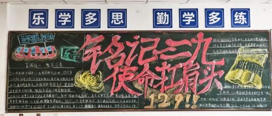 铭记历史，使命抗肩头主题黑板报