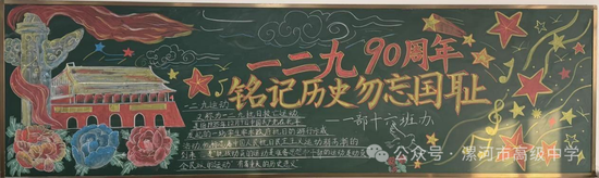 吾辈当自强，勿忘国耻主题黑板报