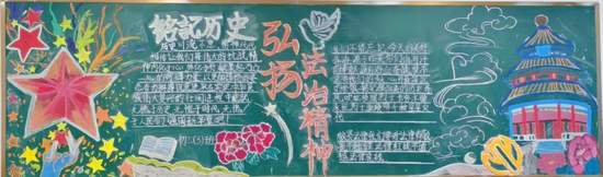 铭记历史主题黑板报简单又好画4张