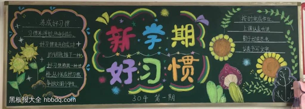 新学期，好习惯主题黑板报-第1张