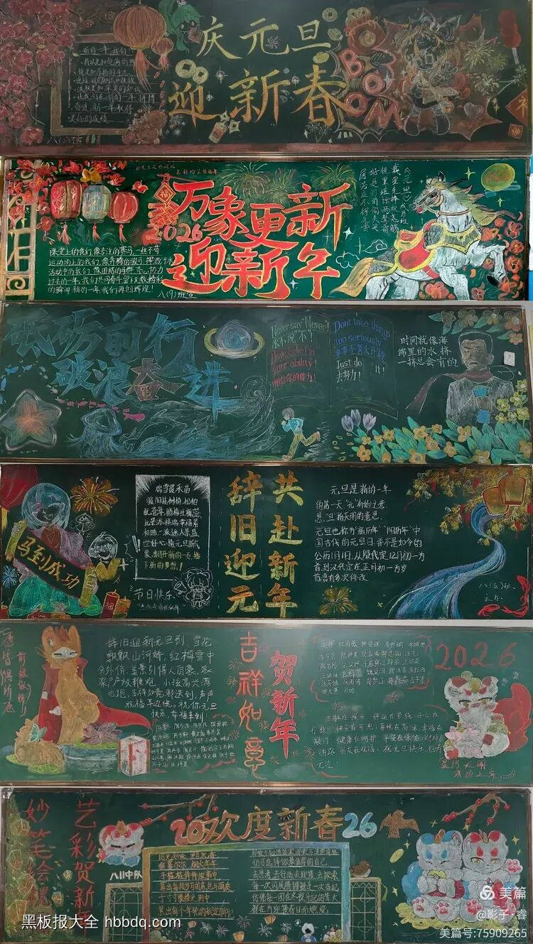 万象更新，迎新年主题黑板报-第3张