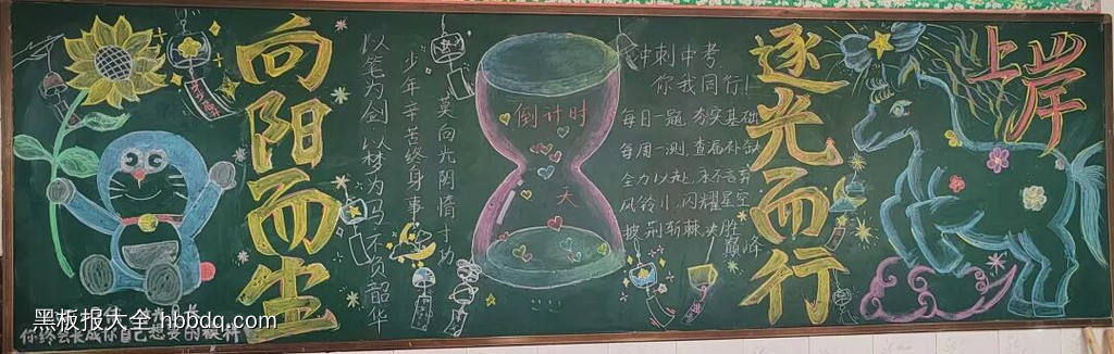 向阳而生，逐光而行主题黑板报-第1张