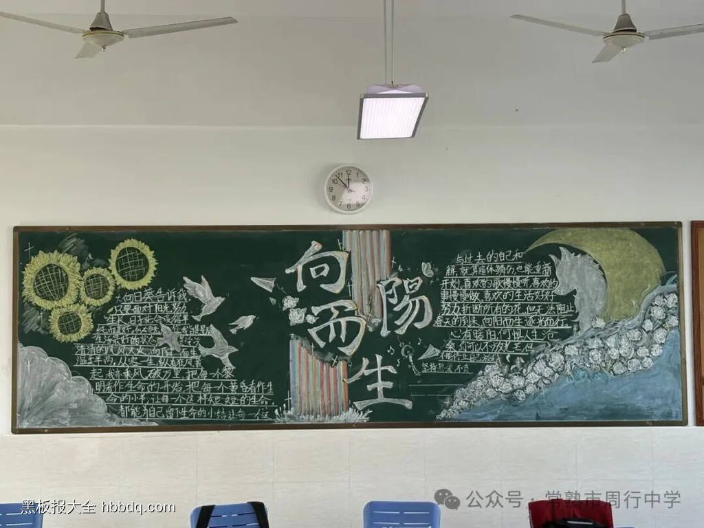 心灵之声，向阳而生主题黑板报-第2张