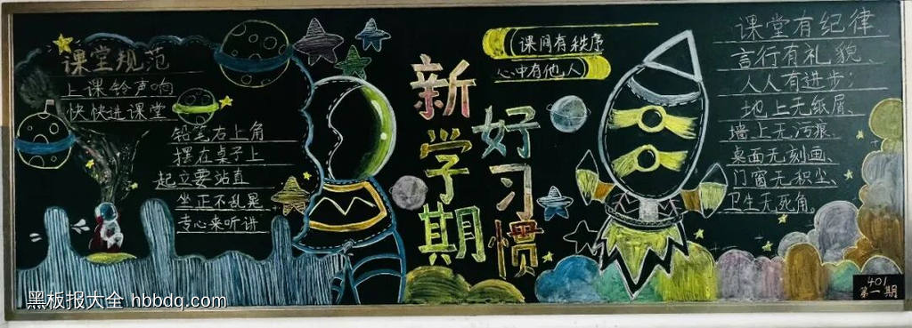 新学期，好习惯主题黑板报-第3张