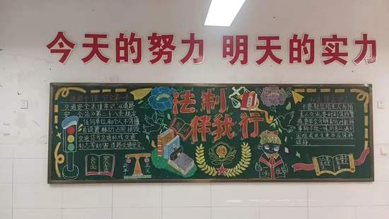 法治伴我行主题黑板报简单又漂亮1张