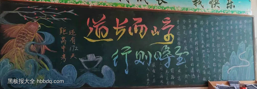 向阳而生，逐光而行主题黑板报-第2张