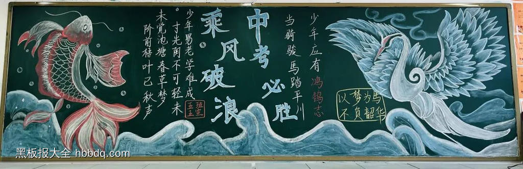 乘风破浪，中考必胜主题黑板报-第2张