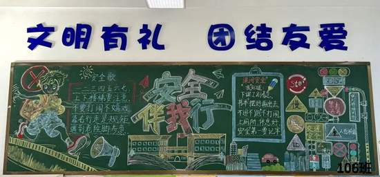 安全伴我行主题黑板报简单又漂亮1张