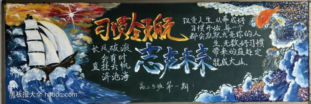 习惯领航，志在未来主题黑板报-第2张