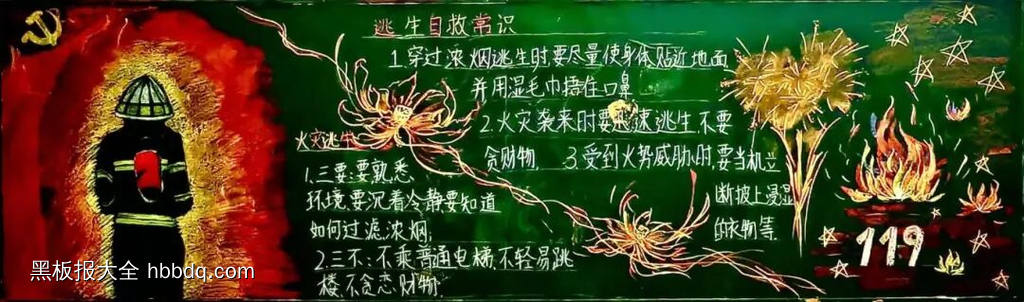 消防安全，人人有责主题黑板报推荐4张-第3张