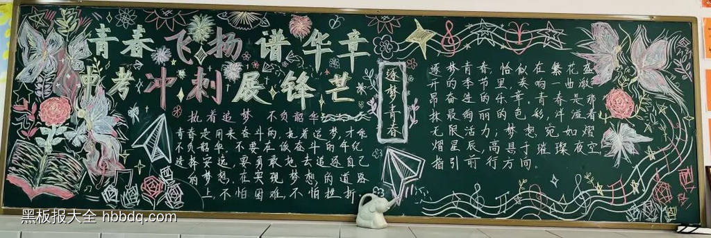 跃动青春，拼搏铸辉煌主题黑板报-第3张