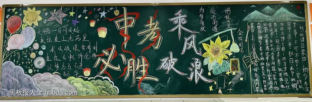 逐梦初三，金榜题名主题黑板报-第2张
