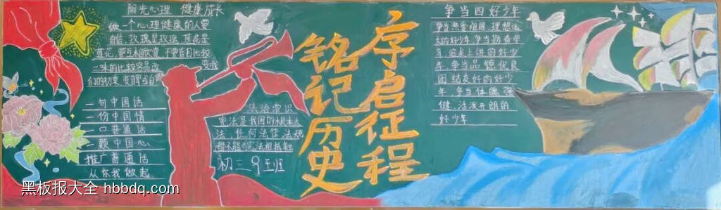 铭记历史主题黑板报简单又好画4张-第2张