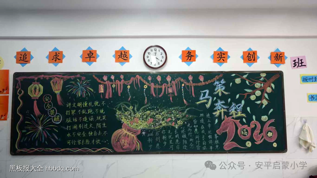 策马奔腾，新年新气象主题黑板报-第6张