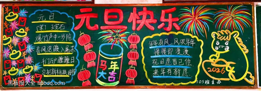 元旦主题黑板报漂亮4张-第1张