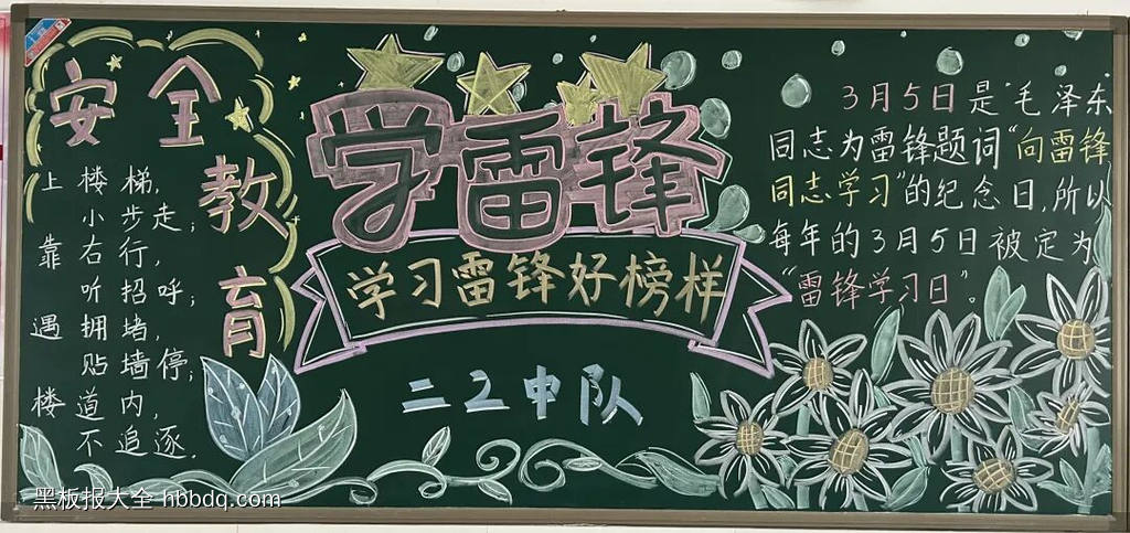 学习雷锋好榜样主题黑板报简单又漂亮2张-第1张