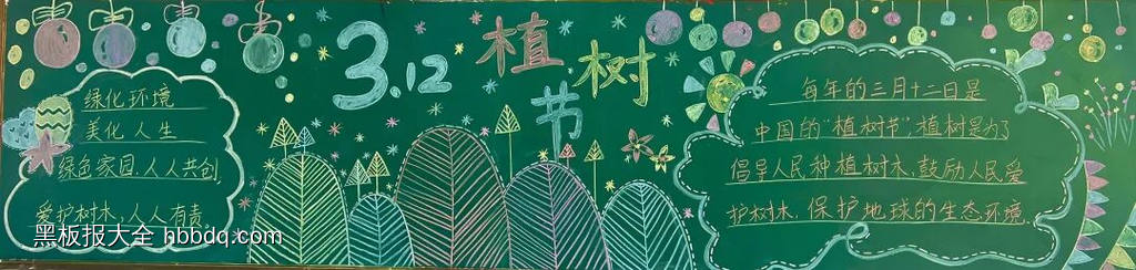 爱绿色，护地球主题黑板报-第3张