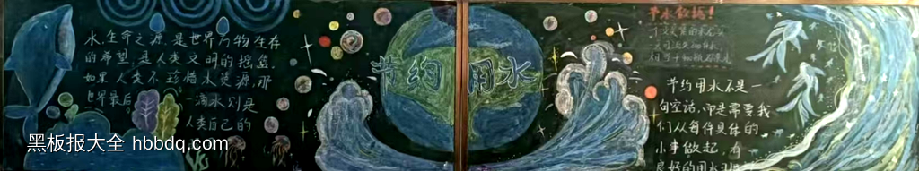 世界水日粉笔画5张-第2张