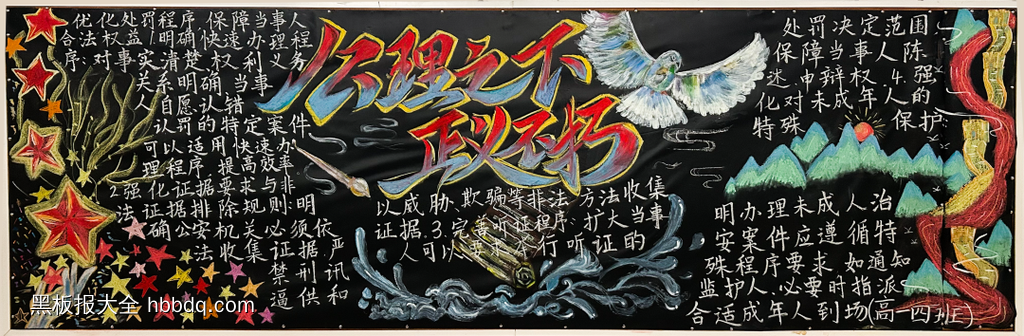 知法守法，做明理青年主题黑板报-第3张