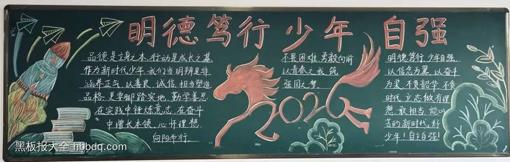 阳光自强主题黑板报-第5张