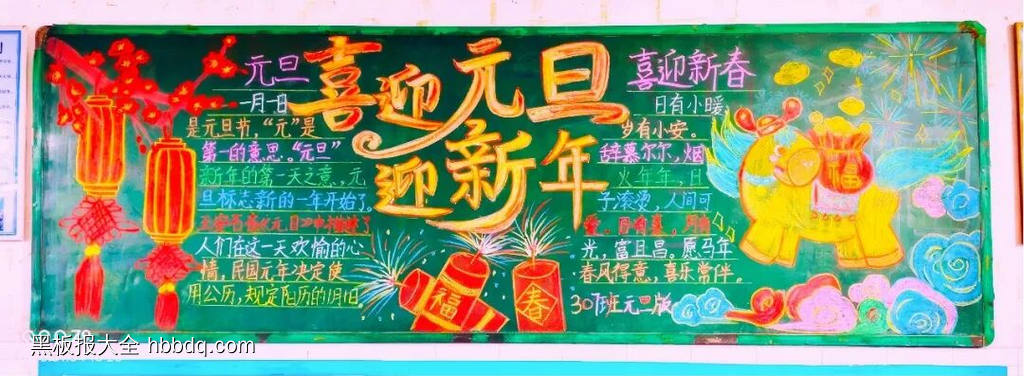 元旦主题黑板报漂亮4张-第3张